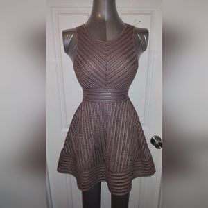 WOMEN'S TAUPE BROWN FIT & FLARE DRESS - CHARLOTTE RUSSE Sz XS